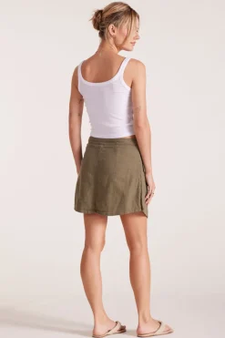 Bottoms*bobi Los Angeles ASYMMETRICAL WRAP SKORT PESTO
