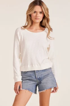 Tops*bobi Los Angeles BOATNECK SLOUCHY RAGLAN MACADAMIA