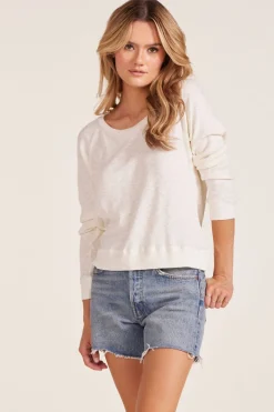Tops*bobi Los Angeles BOATNECK SLOUCHY RAGLAN MACADAMIA