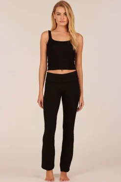 Bottoms*bobi Los Angeles Boot Leg Athletic Pant Black