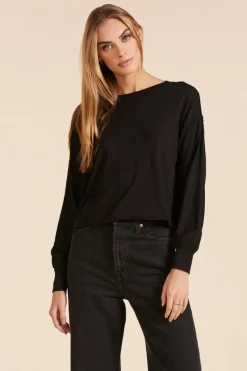 Tops*bobi Los Angeles BOXY LONG SLEEVE TEE BLACK