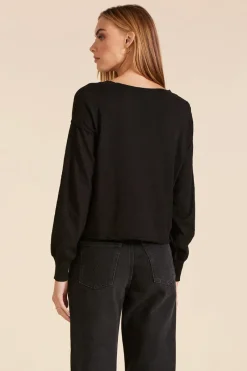 Tops*bobi Los Angeles BOXY LONG SLEEVE TEE BLACK
