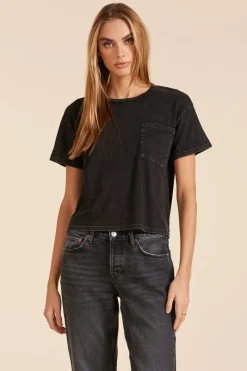 Tops*bobi Los Angeles BOXY POCKET TEE BLACK