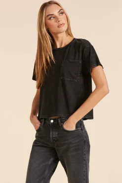Tops*bobi Los Angeles BOXY POCKET TEE BLACK