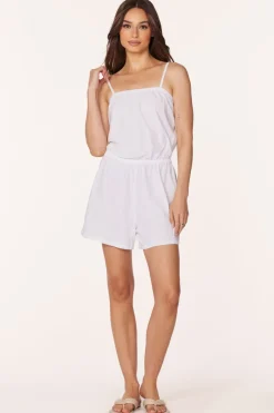 Jumpsuits*bobi Los Angeles CAMI ROMPER WHITE