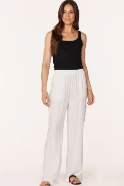 Bottoms*bobi Los Angeles CARGO WIDE LEG PANT IVORY