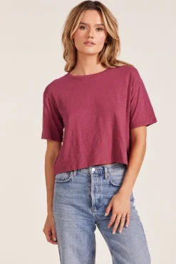 Tops*bobi Los Angeles CENTER BACK SEAM CROP TOP CHUTNEY