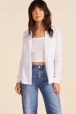 Tops*bobi Los Angeles COLLARED BUTTON DOWN WHITE