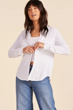 Tops*bobi Los Angeles COLLARED BUTTON DOWN WHITE