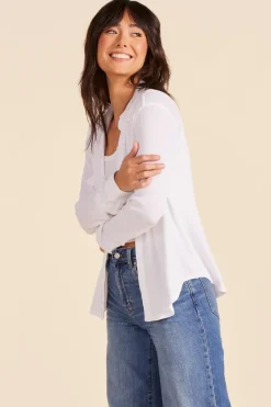Tops*bobi Los Angeles COLLARED BUTTON DOWN WHITE