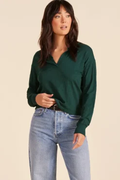 Tops*bobi Los Angeles COLLARED POLO SHIRT PINES