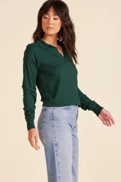 Tops*bobi Los Angeles COLLARED POLO SHIRT PINES