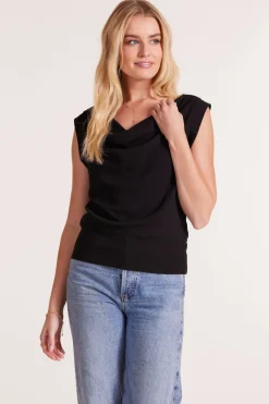 Tanks*bobi Los Angeles COWL BANDED TANK BLACK
