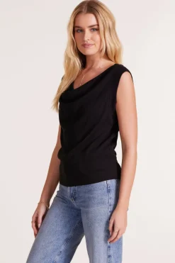 Tanks*bobi Los Angeles COWL BANDED TANK BLACK