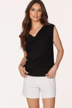 Tanks|Tops*bobi Los Angeles COWL BANDED TANK BLACK