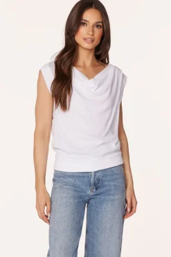 Tanks|Tops*bobi Los Angeles COWL BANDED TANK WHITE