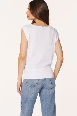 Tanks|Tops*bobi Los Angeles COWL BANDED TANK WHITE