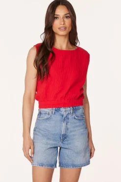 Tanks*bobi Los Angeles CREWNECK TANK WITH ELASTIC HEM BARN