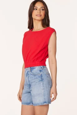 Tanks*bobi Los Angeles CREWNECK TANK WITH ELASTIC HEM BARN