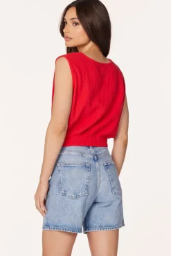 Tanks*bobi Los Angeles CREWNECK TANK WITH ELASTIC HEM BARN
