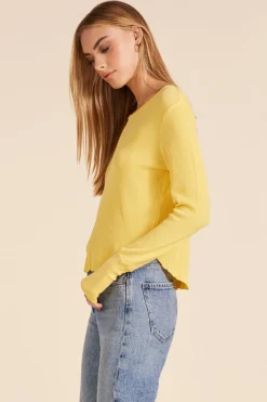 Tops*bobi Los Angeles CROPPED BOXY LONG SLEEVE TEE SUNNYSIDE