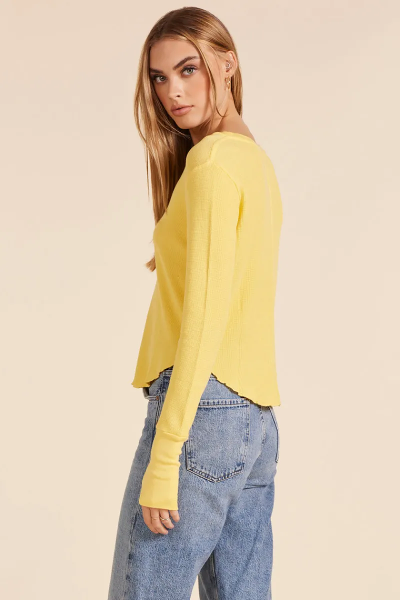 Tops*bobi Los Angeles CROPPED BOXY LONG SLEEVE TEE SUNNYSIDE