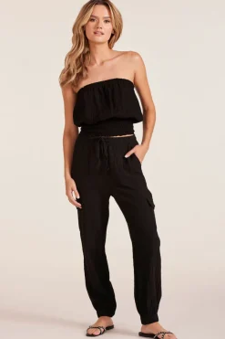 Bottoms*bobi Los Angeles CROPPED CARGO JOGGER BLACK