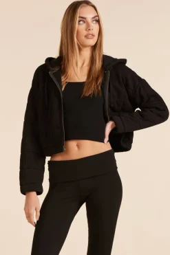 Outerwear*bobi Los Angeles CROPPED HOODIE BLACK