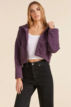 Outerwear|Sweaters*bobi Los Angeles CROPPED HOODIE RAISIN