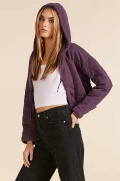 Outerwear|Sweaters*bobi Los Angeles CROPPED HOODIE RAISIN