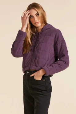 Outerwear|Sweaters*bobi Los Angeles CROPPED HOODIE RAISIN