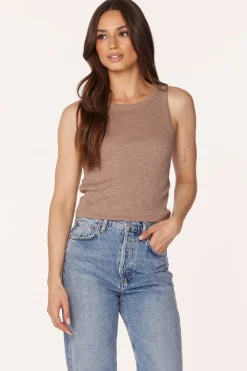 Tanks*bobi Los Angeles CROPPED TANK HAZELNUT