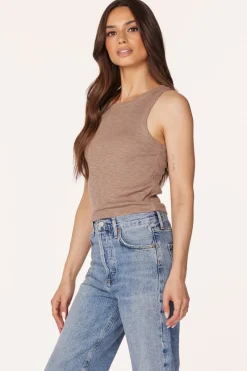 Tanks*bobi Los Angeles CROPPED TANK HAZELNUT