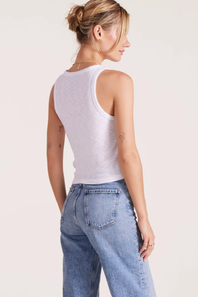 Tanks*bobi Los Angeles CROP RIB TANK WHITE