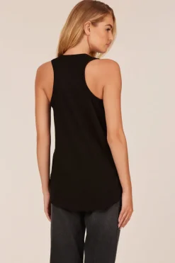 Tanks*bobi Los Angeles CURVED HEM RACERBACK TANK BLACK