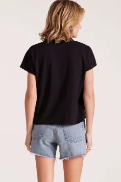 Tops*bobi Los Angeles DOLMAN VNECK TEE BLACK