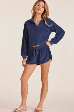Bottoms*bobi Los Angeles DRAWSTRING DOLPHIN SHORTS PACIFIC BLUE