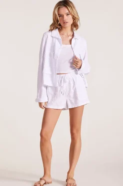 Bottoms*bobi Los Angeles DRAWSTRING SHORTS WHITE
