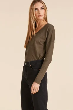 Tops*bobi Los Angeles DROP SHOULDER LONG SLEEVE TEE TROOPS