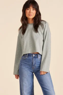 Tops*bobi Los Angeles DROP SHOULDER PULLOVER TOP SAGE