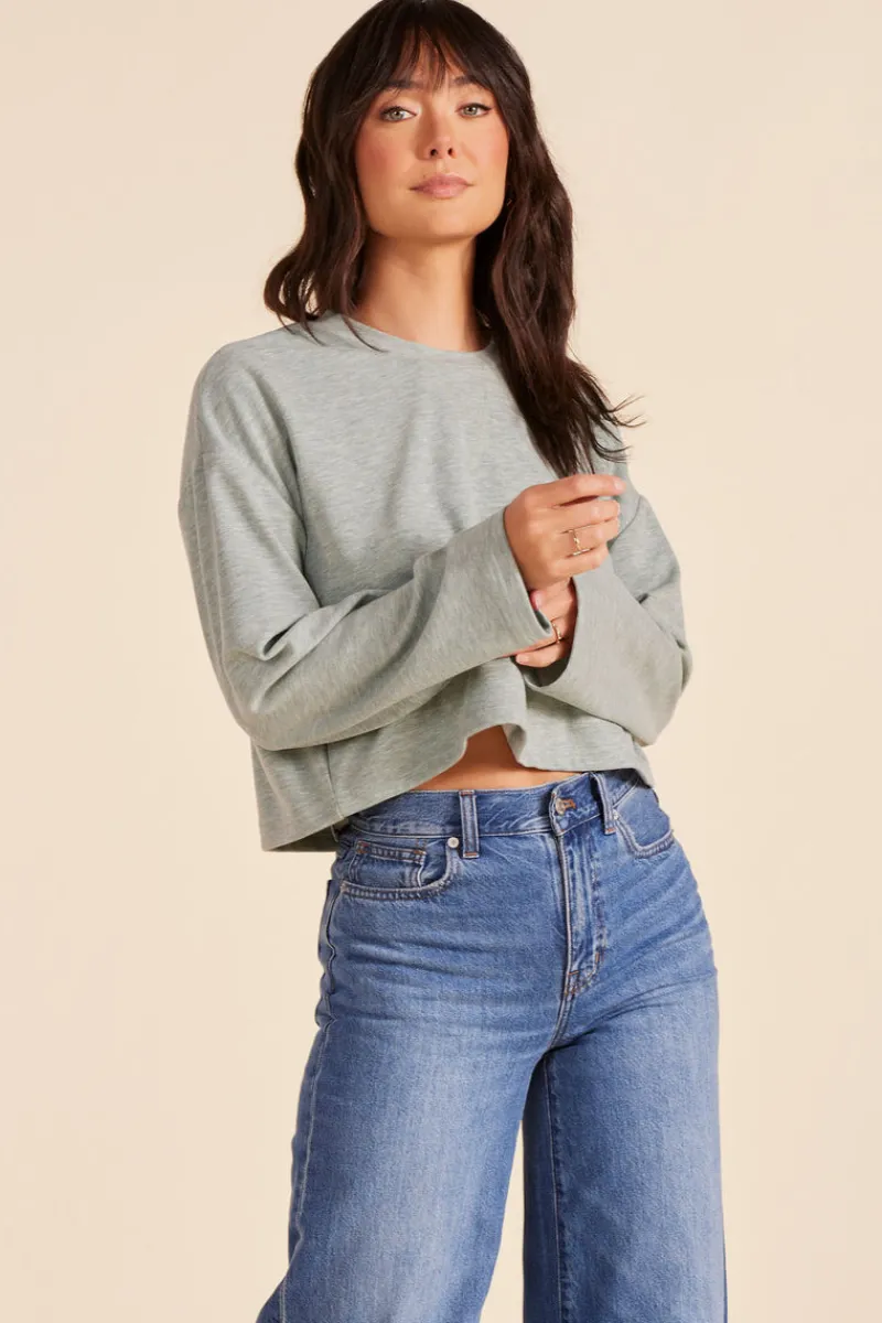 Tops*bobi Los Angeles DROP SHOULDER PULLOVER TOP SAGE