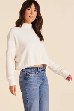 Sweaters*bobi Los Angeles DROP SHOULDER TURTLENECK PARCHMENT