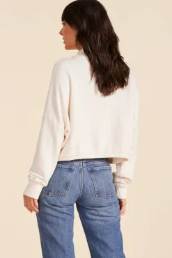 Sweaters*bobi Los Angeles DROP SHOULDER TURTLENECK PARCHMENT