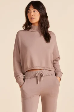 Sweaters*bobi Los Angeles DROP SHOULDER TURTLENECK MUSHROOM