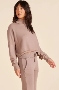 Sweaters*bobi Los Angeles DROP SHOULDER TURTLENECK MUSHROOM
