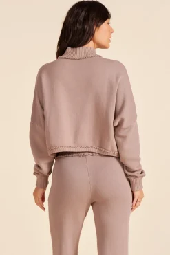 Sweaters*bobi Los Angeles DROP SHOULDER TURTLENECK MUSHROOM