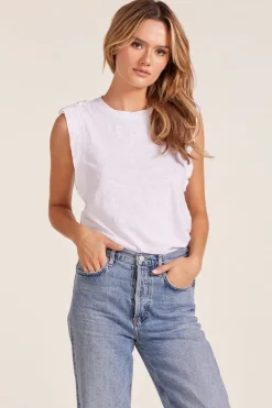 Tanks*bobi Los Angeles EPAULET TANK WHITE
