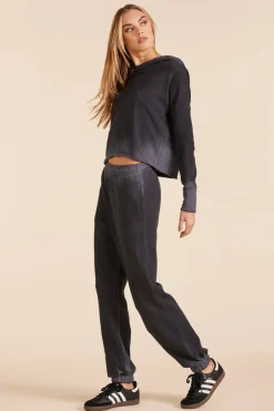 Bottoms*bobi Los Angeles FADED TREATMENT TERRY SWEATPANT BLACK