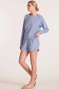 Bottoms*bobi Los Angeles FAUX FLY SHORT WATER