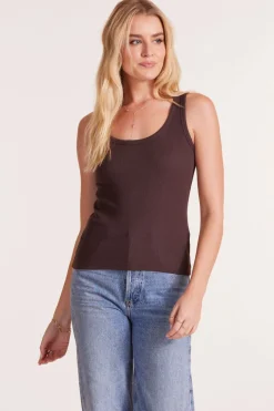 Tanks*bobi Los Angeles FITTED CROP SHELL TANK UMBER